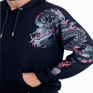 Qualité supérieure 500 GSM pull à capuche surdimensionné pour hommes épaule tombante avec logo personnalisé conception impression bouffée de poids élevé pour l'hiver - Product Image 4