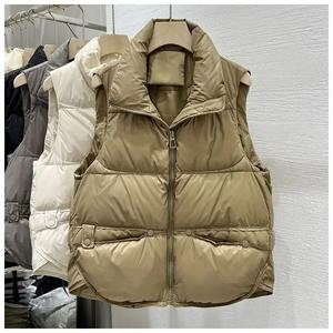 2024 Autumn Stand up Collar Down Cotton Vest Fashion Cotton Vest Jacket, Trendy Vest <b>Women</b> <b>Waistcoat</b> <b>Women</b> - Product Image 6