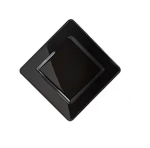 Charger Plates For Wedding Wholesale Dinnerware Plate Set Stainless Steel Black Color Plain Charger Square Plate 33 cm