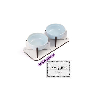 Juego de 2 Tazones de Madera para Comida y Agua con Base Desmontable, Capacidad de 200 ml, Muy Coloridos - Product Image 4