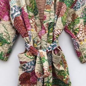 Beautiful <b>Kantha</b> <b>Jacket</b> Vintage Summer Floral Bohemian Kimono Robe for Unisex Monkey Printed <b>Kantha</b> Kimono Winter Wear - Product Image 4