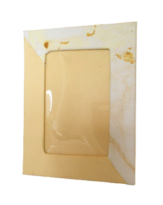 กรอบรูปพิมพ์ลายหินอ่อนทำมือสีครีมผ้าฝ้ายรีไซเคิลทำมือ - Product Image 1