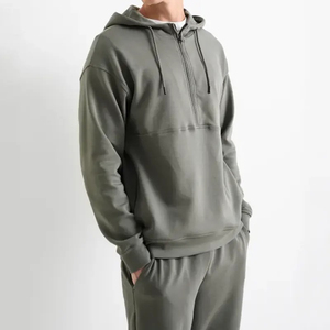 Nouveau sweat-shirt décontracté d'hiver pour homme et pour la salle de sport, coupe athlétique régulière, en polaire à capuche, coton/polyester, respirant et performant - Product Image 1