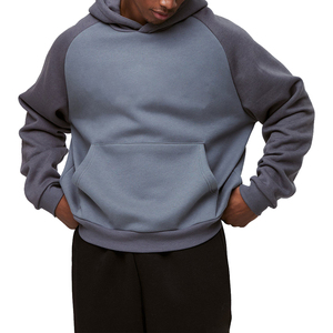 เสื้อมีฮู้ดลายนูน3D 500 GSM เสื้อมีฮู้ดผ้าคอตตอนสีตัดกันสำหรับผู้ชาย - Product Image 2