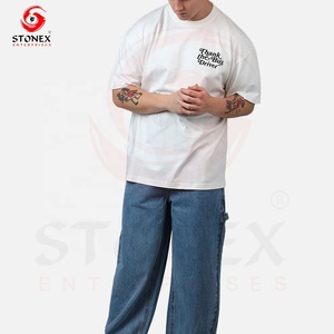 T-shirt graphique streetwear surdimensionné pour homme 100 % coton, d'inspiration vintage, coupe ample, respirant et écologique, design personnalisable - Product Image 3