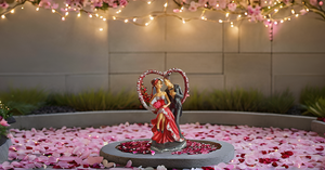 Escultura de resina hecha a mano moderna de 9 pulgadas en forma de corazón abstracto pareja romántica estatua de baile Día de San Valentín decoración de oficina en casa - Product Image 6