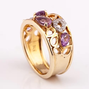 Bague en argent pour femmes de style vintage R-8249 prête à expédier fabriquée en Thaïlande avec la pierre principale en diamant de l'usine Bella - Product Image 1