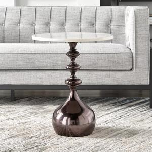 Salon Table Basse Blanc Marbre Présentoir Moderne Table En Métal Décoratif Pièce Maîtresse Table Intérieur Décoration De La Maison Article - Product Image 2