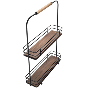 Set of 2 <b>White</b> Household Organizer with One Layer Light Duty Metal Glass Storage Shelves and Kitchen <b>Spice</b> <b>Rack</b> for Hotels - Product Image 2