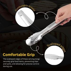 Pinzas y abrazaderas de clip para voltear alimentos de acero inoxidable para asar a la parrilla, cocinar y servir alimentos cárnicos - Product Image 2