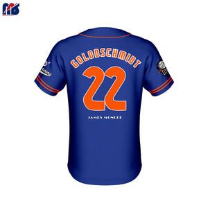 Maillot de Baseball pour hommes, imprimé personnalisée, bleu, tenue à Sublimation, bon marché, livraison rapide, - Product Image 2