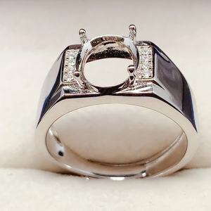 7x9mm clásico ovalado semi-montaje en blanco CZ anillo ajuste 925 plata esterlina con chapado en oro de 14K accesorios de Joyería Fina Componentes - Product Image 5