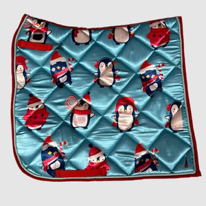 Hermosas almohadillas negras personalizadas de satén Ecuestre para SILLÍN de doma, almohadillas Numnah de alta calidad con sublimación - Product Image 2