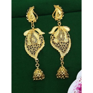 Boucles d'oreilles plaqué or design antique boucles d'oreilles africaines en gros de luxe dubaï moyen-est spécial à la mode pour les femmes et les filles de mariée - Product Image 2