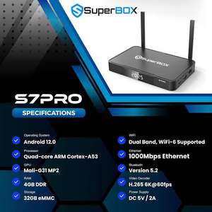 NOUVEAU Superbox_S7 PRO Lecteur Multimédia TV Décodeur 4 Go + 128 Go de Stockage avec Wi-Fi - Ventes Flash - Product Image 3