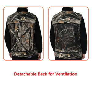 Gilet de chasse en cuir imperméable et coupe-vent pour homme, calibre 20, camouflage orange pour la chasse à la dinde et aux oiseaux - Product Image 6