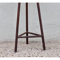 Tabouret de bar haut en bois de récupération, design traditionnel-moderne, structure en fer/métal, PU, 1 pièce, style ferme, pour salle à manger, extérieur, salon, maison