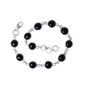 Pulsera de ónix negro con piedras preciosas hechas a mano de Plata de Ley 925, joyería clásica sólida 925, regalo de boda de la mejor calidad, joyería de estilo bohemio - Product Image 1