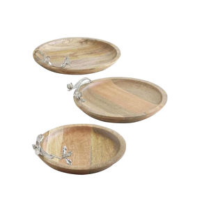 Look royal fabriqué à la main servant de délicieux plats et Dessert plat de service alimentaire plateau de service en bois table de fête de mariage - Product Image 1