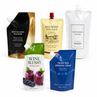 Ensemble de bouteilles cosmétiques Mingsheng de haute qualité, pochette biodégradable transparente avec bec verseur et trou pour paille, pour eau, jus et aliments liquides
