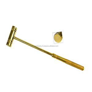 Martillo de mazo de cabeza de latón de 1 libra con mango de madera para joyería, artesanía de cuero metalúrgico - Product Image 3