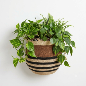 Maceta Colgante de Hierba Marina Tejida, con Rayas Irregulares, para Decoración de Interiores y Exteriores, Jardín, Hogar, Macetas y Jardineras - Product Image 1