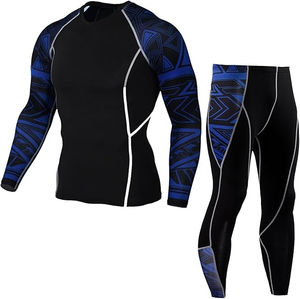 Conjunto de Ropa Deportiva de Compresión para Hombre, Talla Grande, Otoño, Lavado, Secado Rápido, Camiseta y Pantalones para Gimnasio y Fitness, para Fisicoculturismo - Product Image 2