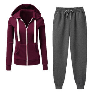 Mono Deportivo Morado Personalizado para Mujer, Informal, con Capucha, Satinado, de Manga Larga, Cintura Alta, Transpirable y Ecológico - Product Image 1