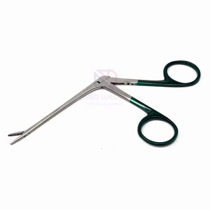 Pinces ORL manuelles en acier inoxydable avec mâchoire dentelée et poignée colorée, réutilisables pour usage chirurgical ORL - Product Image 4