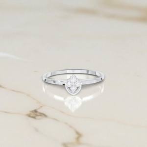 Conjunto de puntas de diseño elegante Floral de moda de diamante de corte redondo cultivado en laboratorio de 0,07 quilates de/en platino Unisex - Product Image 3