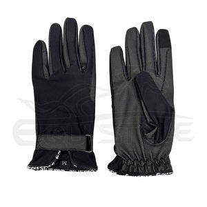 Gants d'équitation noirs pour l'hiver, avec sangle réglable, gants d'équitation à la mode, nouvelle collection, impression de texte personnalisée, gants d'équitation pour hommes - Product Image 1