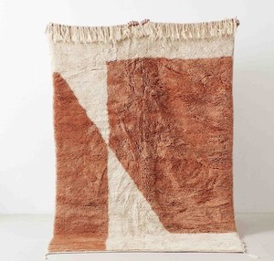 Tapis boucherouite authentique fabriqué au maroc avec des textiles recyclés, tapis pour chambre à coucher - Product Image 2