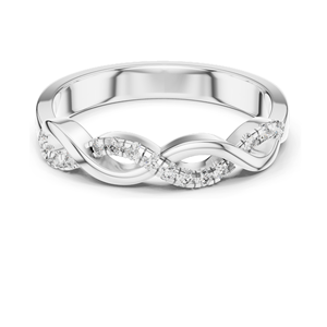 0.128 CT Lab-Grown Diamond Twist <b>Ring</b> for Women 18KT, 14KT, 10KT Gold & 925 <b>Silver</b> Yellow, Rose, White Gold VVS-VS EF CVD - Product Image 2