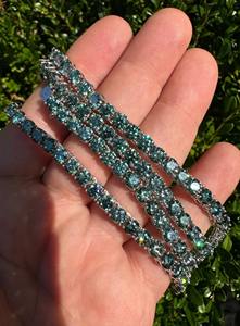 Best Offer 5mm <b>Green</b> Color Moissanite Diamond Tennis chain With Gold Plated 925 Silver Fine <b>Pendant</b> <b>Necklace</b> For Women Fashion - Product Image 5