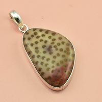 Pendentif en argent sterling 925 avec opale dendritique naturelle, bijou de haute qualité, design classique unisexe, cadeau, design antique