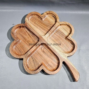 Bandeja redonda de madera natural de tendencia superior 2 piezas con textura de grano fino para un servicio elegante y una exhibición interior moderna - Product Image 4