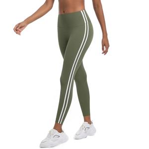 Mallas de yoga 100% algodón personalizadas al por mayor para mujer, mallas largas de cintura alta para gimnasio, mallas de punto informales con bolsillos para mujer - Product Image 4