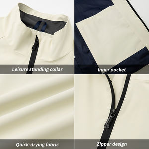 Veste coupe-vent unisexe en polyester 100% à col montant et fermeture éclair intégrale, sept couleurs unies, personnalisable pour homme - Product Image 6