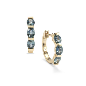 Pendientes colgantes de zafiro azul de Montana de 1.14 quilates en oro de 9 quilates - Product Image 1