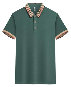 Polo décontracté 100% coton pour homme avec revers anti-rides et manches courtes et amples en tissu tricoté et imprimé. - Product Image 5