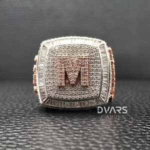 Iced Out Moissanite Luxurious Men's Hip Hop Rapper <b>Ring</b> Custom <b>Initial</b> Letter Logo Number Sterling Silver Wedding Party <b>Ring</b> - Product Image 1