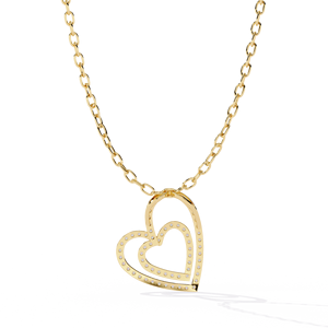 Colgante clásico en forma de corazón de diamante natural en collar de oro de 14K 1ct 2ct 3ct regalo de compromiso para mujer - Product Image 6