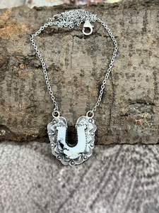 ทำด้วยมือโรเดียมและชุบทองสร้อยคอเงินสเตอร์ลิงสีขาวควายสีฟ้าครามอัญมณีธรรมชาติของขวัญสำหรับเธอ - Product Image 2