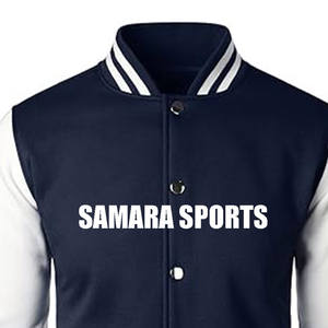 Chaqueta de invierno personalizada de alta calidad para hombre con cuello levantado y chaqueta universitaria de lana con patrón de béisbol - Product Image 4