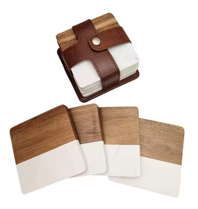 Posavasos de madera y mármol de diseño de borde redondo ecológico clásico de alta demanda 4 pulgadas hecho a mano decoración del hogar de alta calidad - Product Image 6