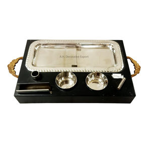 Plateau chauffe-aliments noir mat Cadeau de désherbage de luxe Bar Hôtel Dessert Plateaux de service Parfum Bijoux Plateaux décoratifs à vendre - Product Image 2