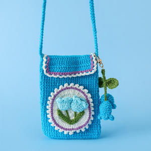 Bolso de Teléfono Tejido a Crochet, Bolso Cruzado Hecho a Mano, Funda de Teléfono Artesanal - Product Image 5