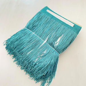 Franges longues en chaînette noire et blanche personnalisées de 100 cm, 80 cm, 60 cm, 50 cm, 30 cm, 20 cm, 100 % polyester, textile de maison décoratif pour - Product Image 1