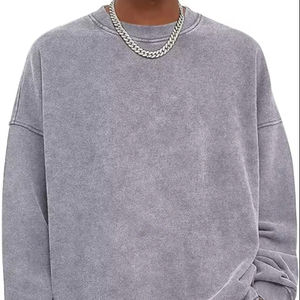 Sudadera Lisa de Manga Larga para Hombre, de Alta Calidad, Lavada al Ácido, al por Mayor, con Logotipo Personalizado, Diseño Sólido, Talla Juvenil para Otoño e Invierno - Product Image 1