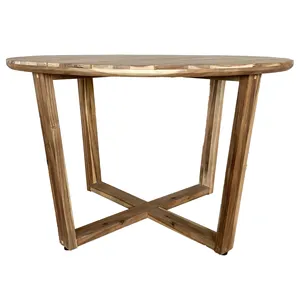 Terrassenmöbel Runder Tisch 70 cm mit U-Beinen Akazienholz Außenmöbel hochwertiger neuer Trend Äußeres Made in Vietnam